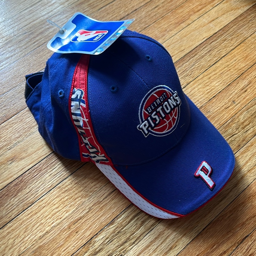 Vintage Detroit Pistons Hat / Valcro / NBA / New With Tags